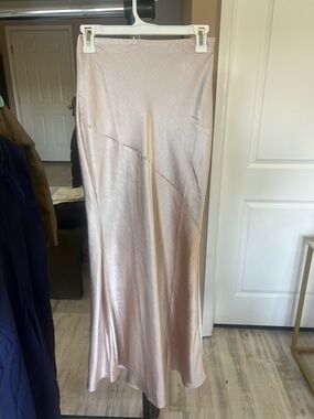 NWT Aqua Champagne Satin Slip Skirt